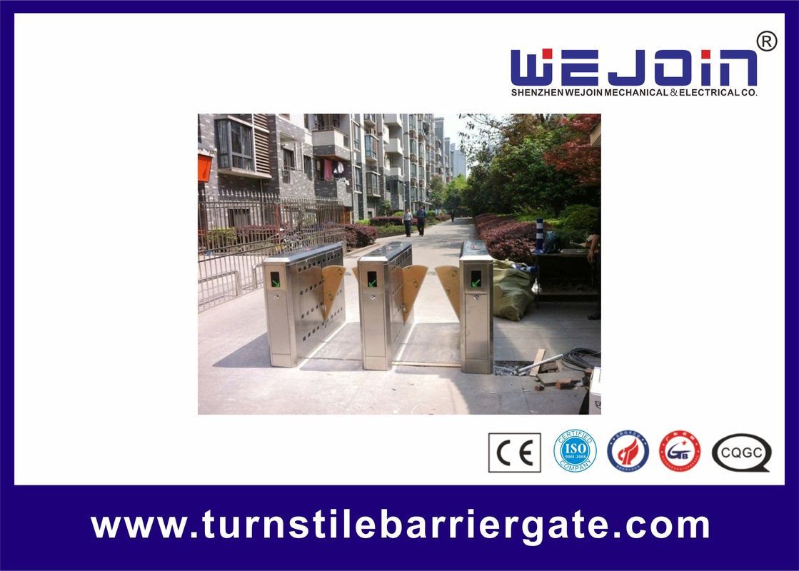Full-Automatic Access Control Flap Barrier With Anti-pinch Function And Stainless Steel Housing